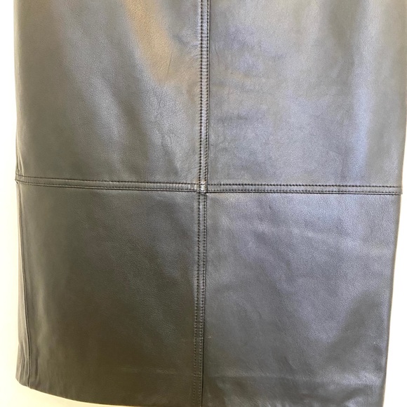 Reiss Kai Black Leather Pencil Skirt - Picture 13 of 14
